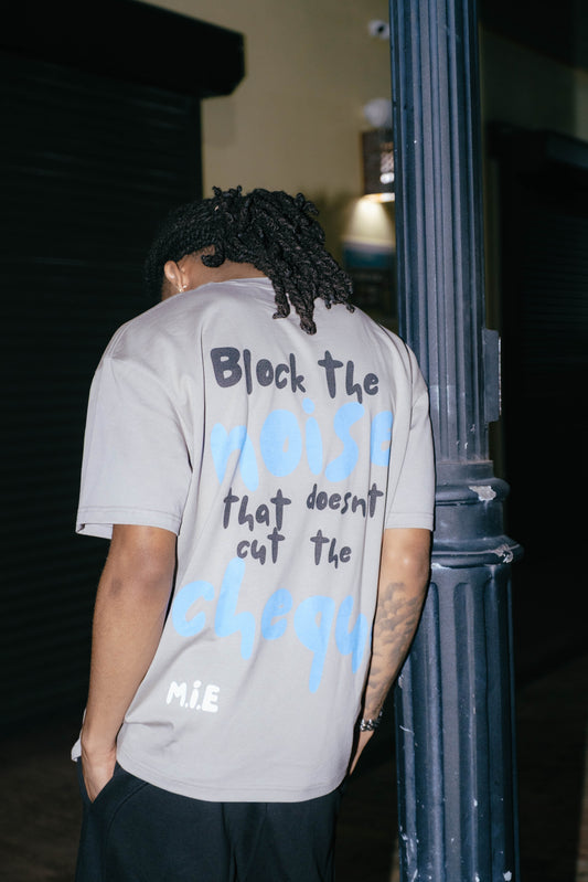 Block The Noise Tee - Light Gray
