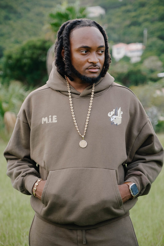 Block The Noise Hoodie - Olive Green