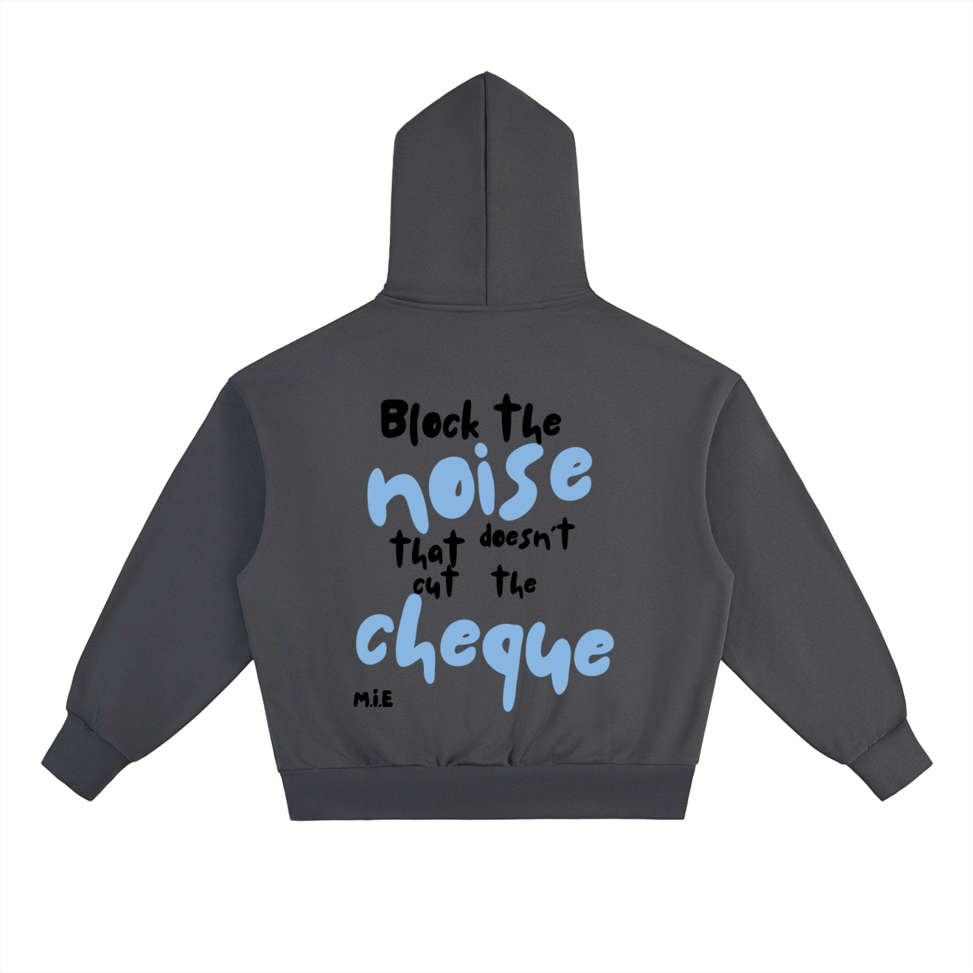 Block The Noise Hoodie - White & Charcoal