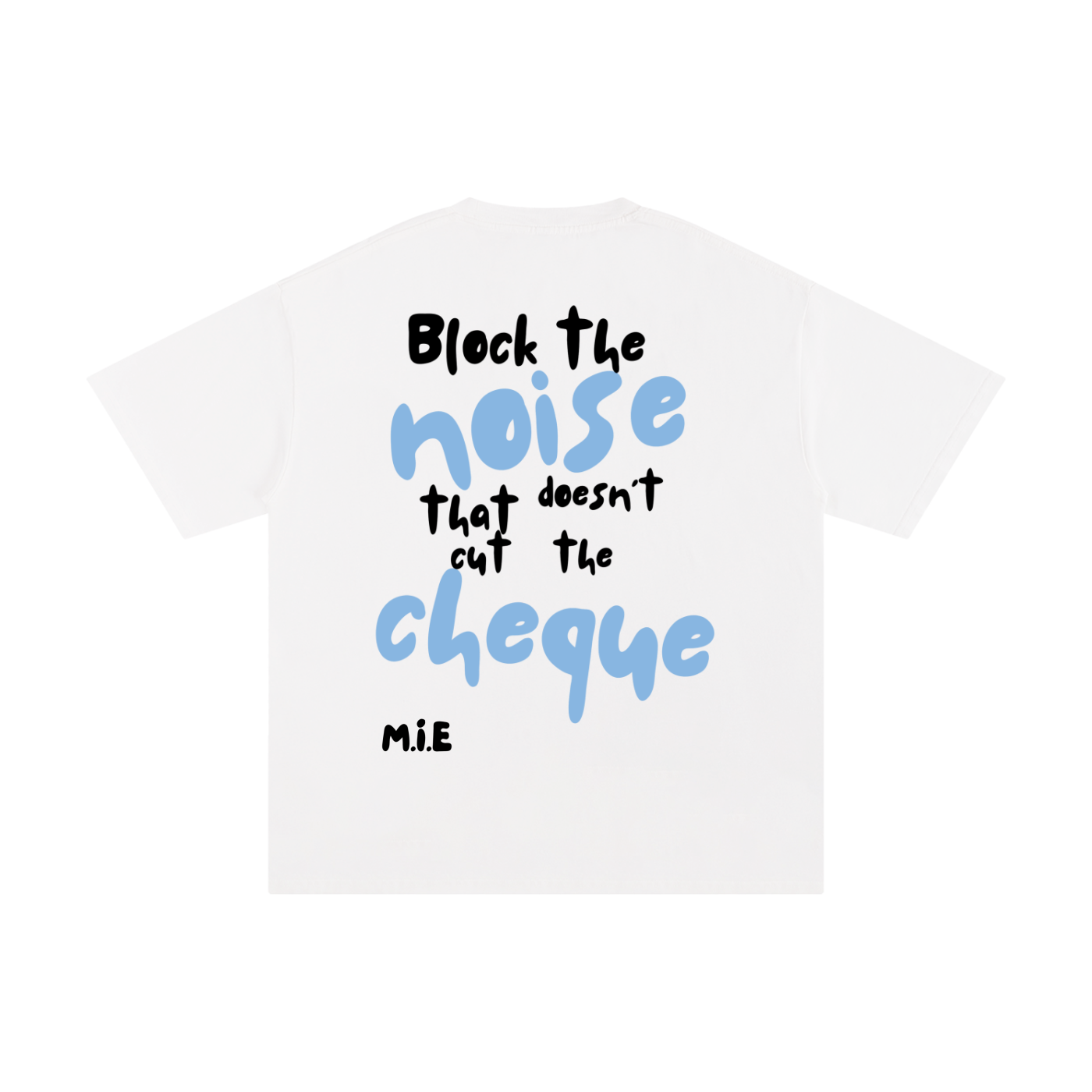 Block The Noise Tee - White & Charcoal