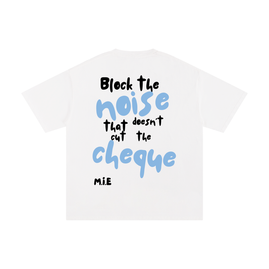 Block The Noise Tee - White & Charcoal
