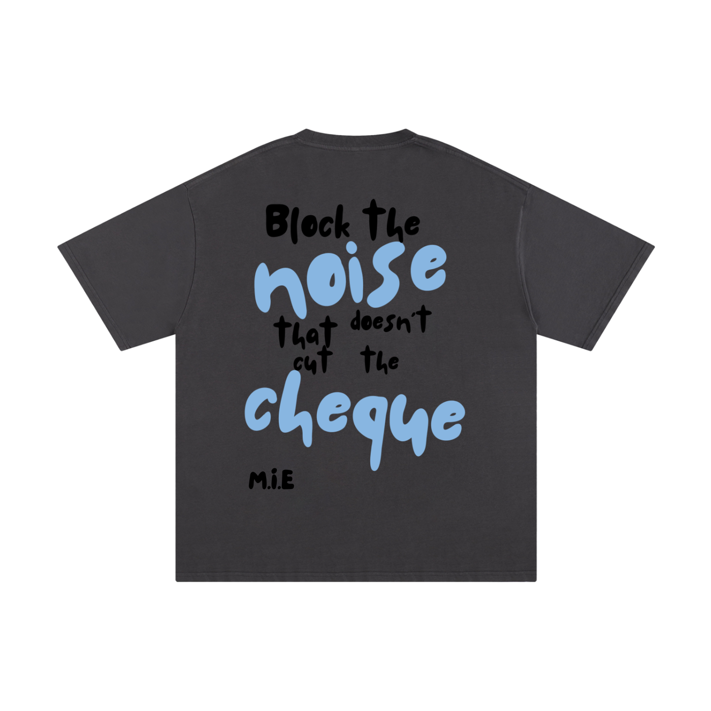 Block The Noise Tee - White & Charcoal