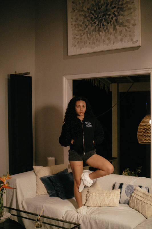 Cropped Zip-Up Hoodie