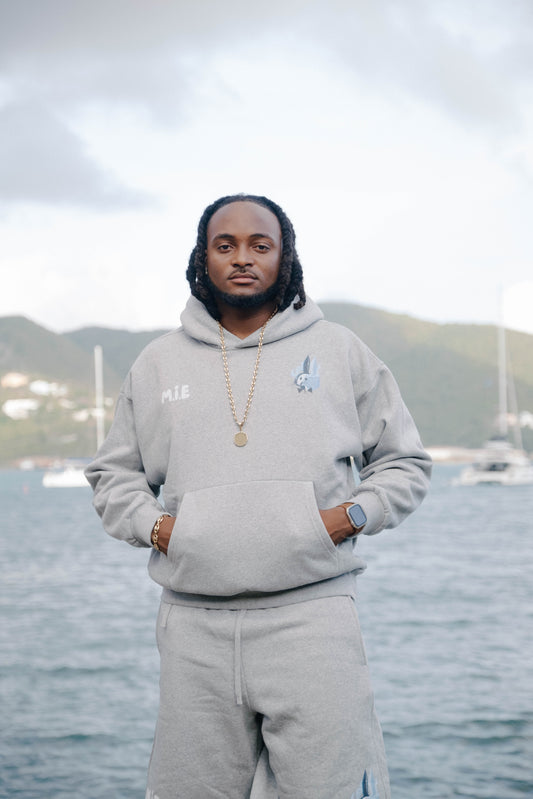 Block The Noise Hoodie - Flower Gray