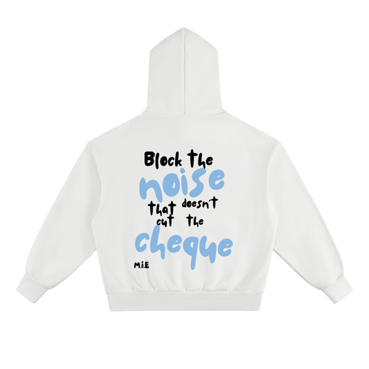 Block The Noise Hoodie - White & Charcoal